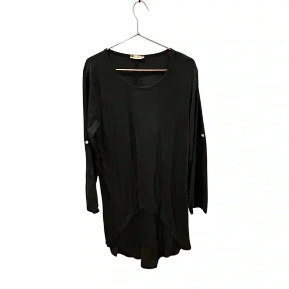 Made in Italy Black multi layer dress size L - Picture 2 of 11